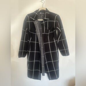80 Park Windowpane Knit Open Cardigan Size S EUC